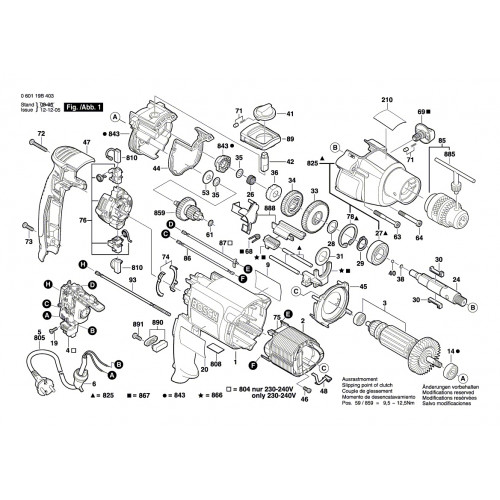 Запчасти для дрели Bosch GSB 20-2RE (060119B403)